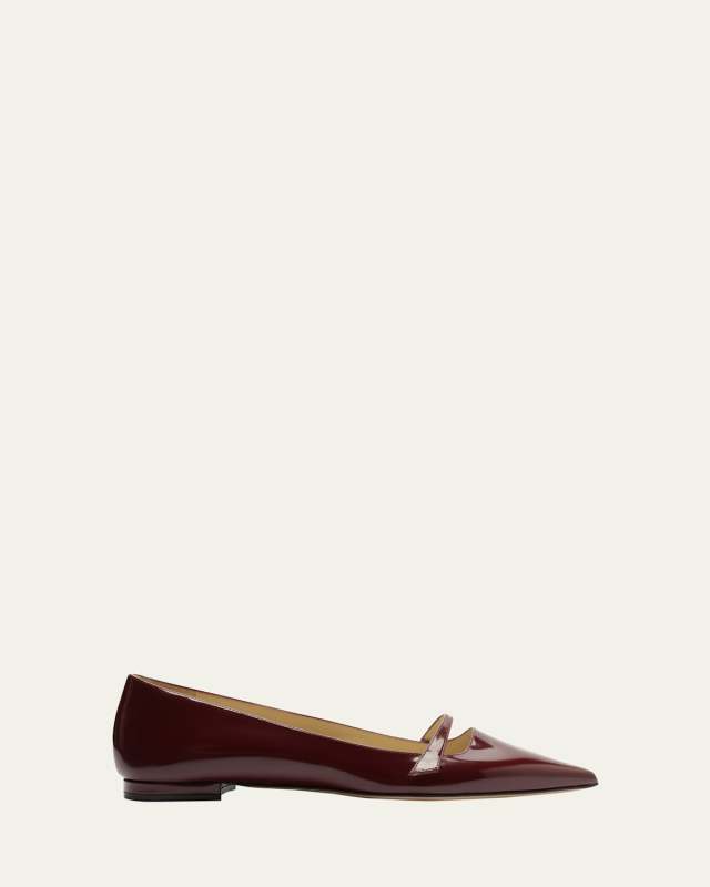 Tita Shiny Leather Mary Jane Ballerina Flats